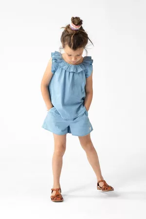 Sissy-Boy Meisjes Shorts - Blauwe denim shorts