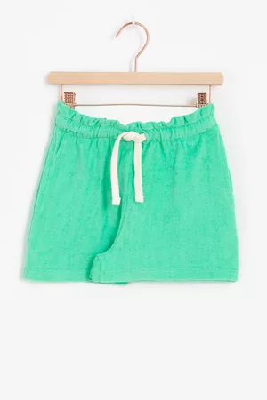 Sissy-Boy Meisjes Shorts - Groene paperbag badstof shorts