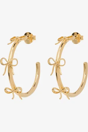 Sissy-Boy Anna+Nina Goudkleurige Big Bow Hoop Oorbellen