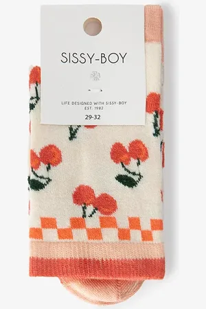 Sissy-Boy Witte Sokken Met All-over Cherry Print