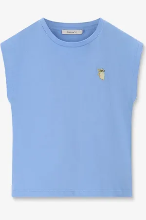 Sissy-Boy Lichtblauw T-shirt Met Kapmouwen