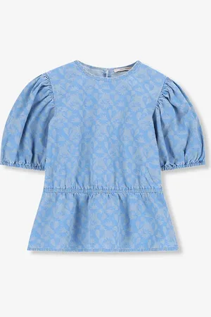 Sissy-Boy Lichtblauwe Denim Top Met Print