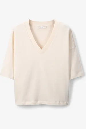 Sissy-Boy Lichtgele Sweater Met V-hals
