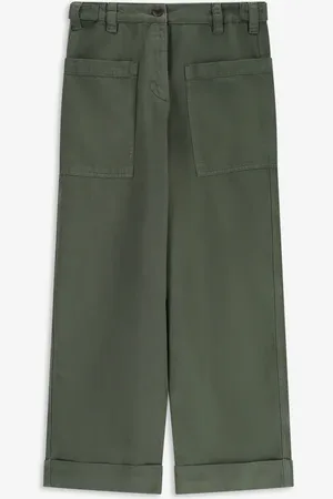 Sissy-Boy Donkergroene High Waist Broek Met Opgestikte Zakken