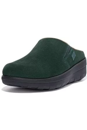 FitFlop Dames Slippers - Slippers LOAFF SUEDE CLOGS RACING GREEN