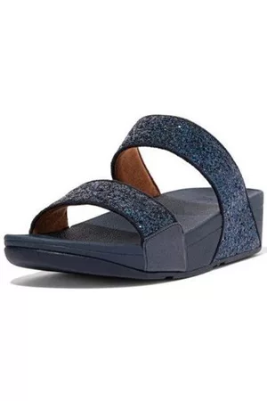 FitFlop Dames Slippers - Slippers LULU GLITTER SLIDES MIDNIGHT NAVY