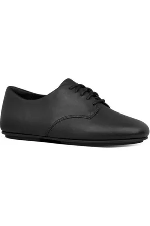 FitFlop Dames Veterschoenen - Nette schoenen ADEOLA LEATHER LACE UP DERBYS ALL BLACK CO AW01
