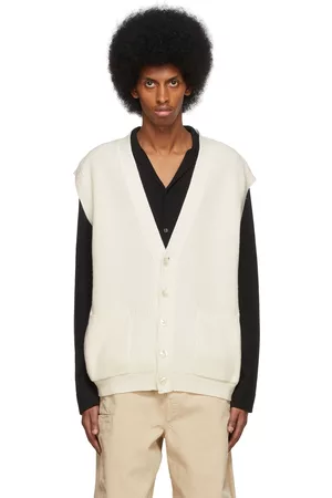 Agnona Heren Cardigans - Off-White Vest Cardigan