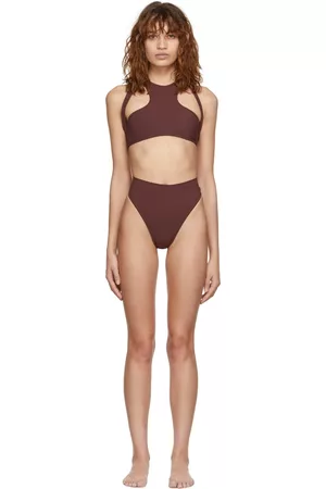 ANDREADAMO Dames Halter bikini's - SSENSE Exclusive Burgundy Halter Bikini