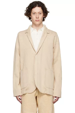 Byborre Heren Blazers voor pakken - Beige Suit Blazer