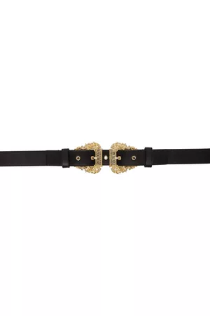 VERSACE Dames Riemen - Black Couture1 Double Buckle Belt