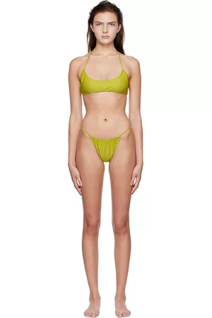 softandwet Dames Halter bikini's - SSENSE Exclusive Green Halter Bikini