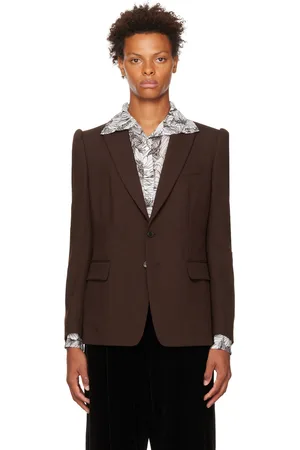 DRIES VAN NOTEN Burgundy Baldeni Blazer