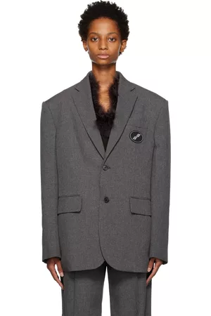 We11 Done Dames Oversized Blazers - Gray Oversized Suit Blazer