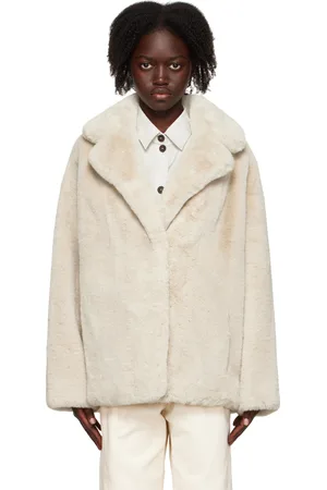 Stand Studio Off-White Savannah Faux-Fur Jacket