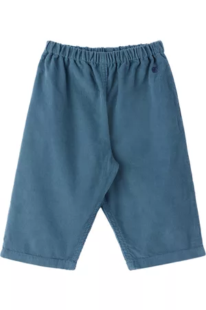 Petit Bateau Broeken - Baby Blue Fine Velour Trousers