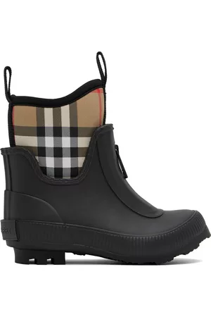 Burberry Kids Black Vintage Check Boots