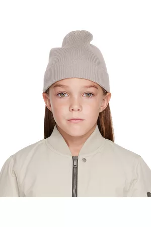 Rick Owens Kids Off-White Rib Knit Beanie