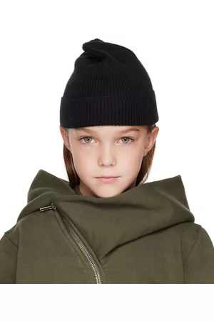 Rick Owens Mutsen - Kids Black Rib Knit Beanie
