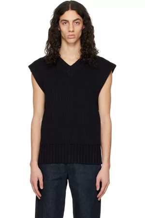 ANDREADAMO Heren Vesten - Black Layered Back Vest