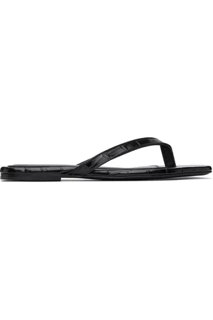 Totême Dames Teenslippers - Black 'The Flip-Flop' Flat Sandals