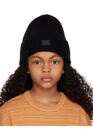 Acne Studios Kids Black Patch Beanie