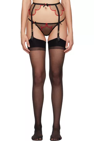 Scantilly by Curvy Kate Unchained hardware detail strappy suspender belt in  black