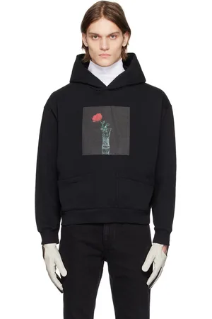 Ernest W. Baker Black Rose Print Hoodie