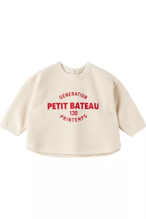Petit Bateau Sweaters - Baby Off-White Printed Sweatshirt