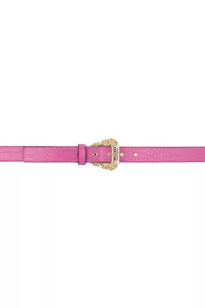 VERSACE Pink Croc Pin-Buckle Belt