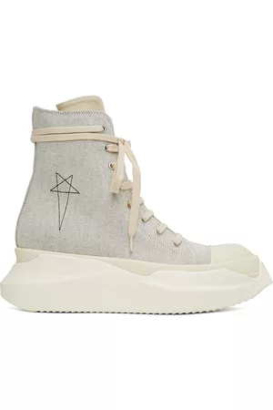 Rick Owens Gray Abstract Sneakers