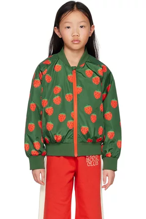 Mini Rodini Kids Green Strawberries Jacket