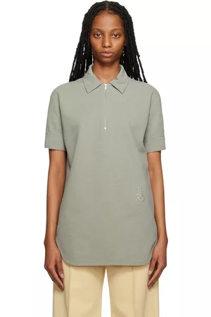 Jil Sander Green Embroidered Polo