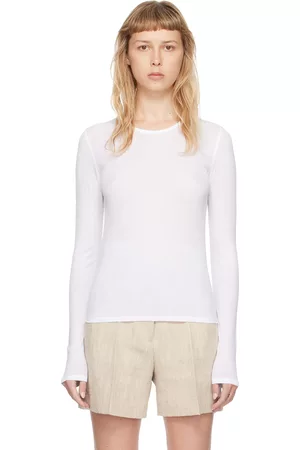Dagmar Dames Lange mouw - White Round Neck Long Sleeve T-Shirt