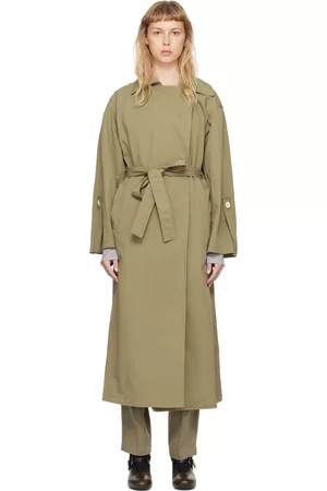Dagmar Dames Trenchcoats - Khaki Crinkled Trench Coat