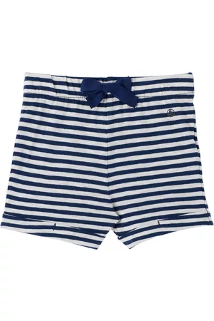 Petit Bateau Shorts - Baby Navy & White Striped Shorts