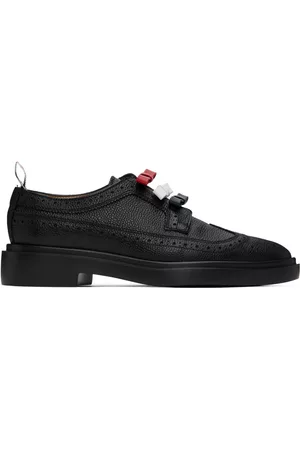 Thom Browne Dames Veterschoenen - Black 3-Bow Longwing Derbys