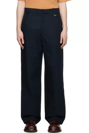 Jacquemus Heren Pantalon - Navy Le Raphia 'Le Pantalon Banho' Trousers