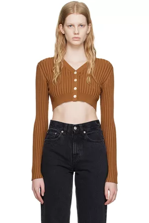 Hope Dames Cardigans - Brown Cropped Cardigan