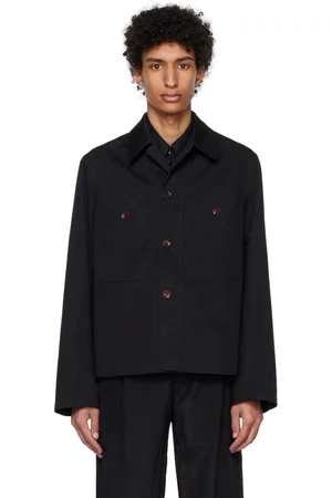 LEMAIRE Black Convertible Collar Jacket