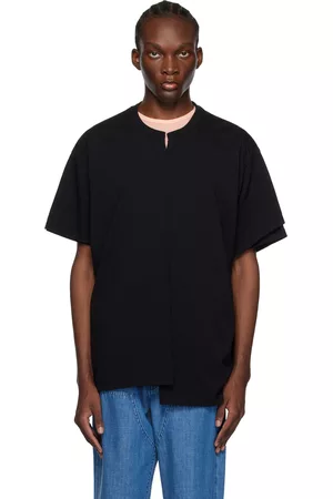 Maison Margiela Heren T-shirts - Black Open Front T-Shirt