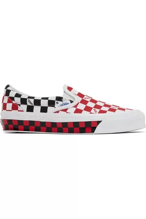 Vans Heren Instappers - White & Red OG Classic Slip-On LX Sneakers
