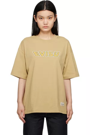Evisu Dames T-shirts - Beige Bonded T-Shirt