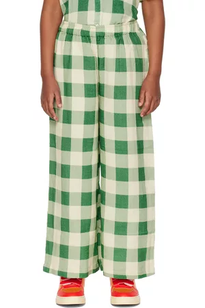 Tiny Cottons Broeken - Kids Green Big Check Trousers