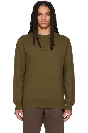 C.P. Company Heren Sweaters - Khaki Embroidered Sweatshirt
