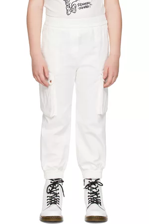 Moncler Broeken - Kids White Bellows Pocket Trousers