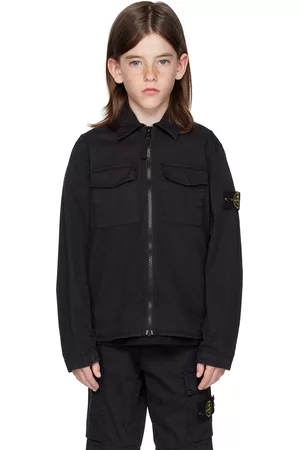 Stone Island T-shirts - Kids Black Garment-Dyed Shirt