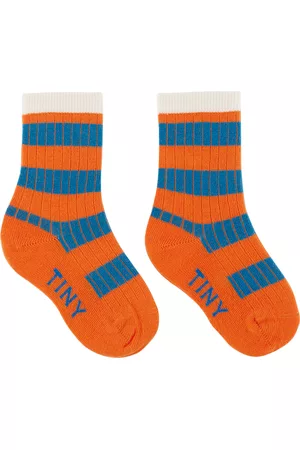 Tiny Cottons Sokken - Kids Orange & Blue Big Stripes Socks