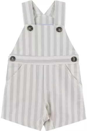 Tartine Et Chocolat Tuinbroeken - Baby Gray & White Striped Overalls