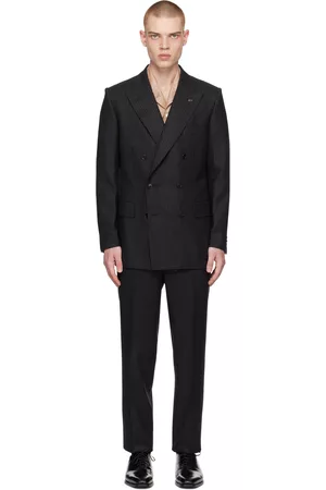 Husbands Heren Pakken - Black Pinstripe Suit